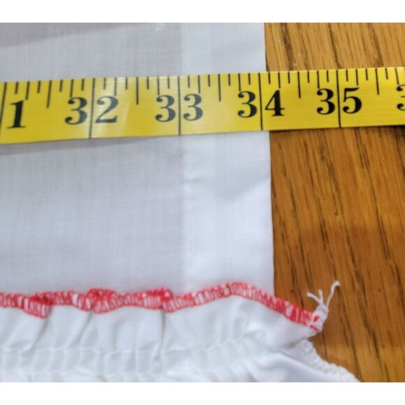 VTG Kitchen Cafe Curtain NOS 3 Pc Red & White Floral Polka Dot Panels Penneys - Picture 9 of 12